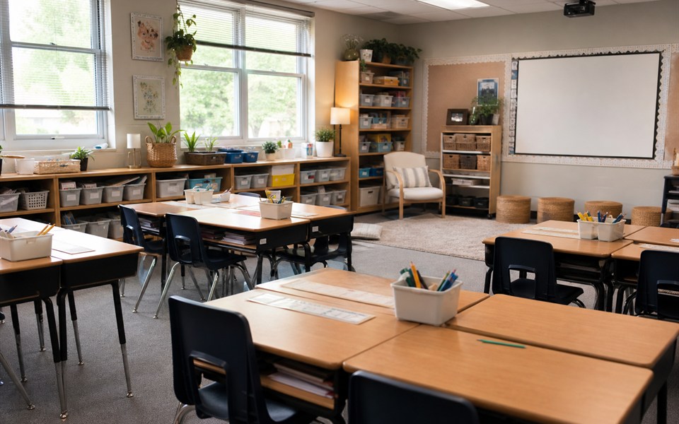 Organized elementary classroom