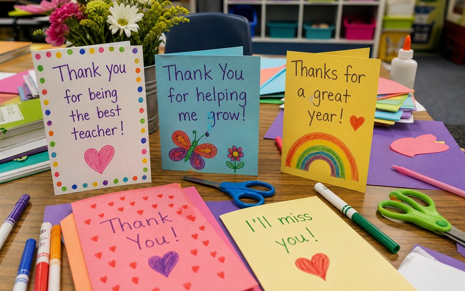 Thank-you classroom craft and colorful stationery